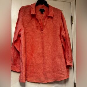 Tahari Coral Linen Blouse